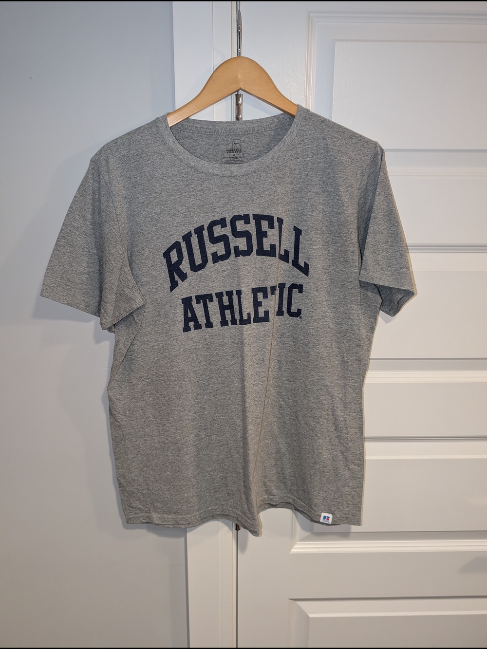 Russell Athletic Gray T-Shirt with Navy Logo